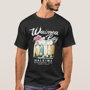 Hawaii Waimea Bay Surfboards Vintage Hawaiian Grap T-Shirt