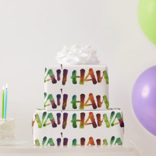 Hawai'i - Watercolor Lettering Calligraphy Hawaii Wrapping Paper