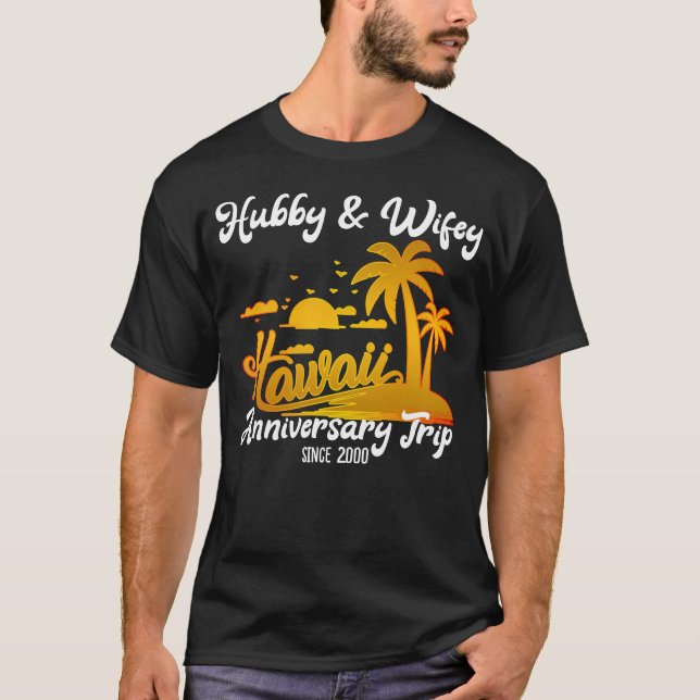 Hawaii Wedding Anniversary Couple Trip Matching T-Shirt (Front)