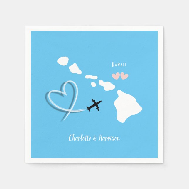 Hawaii Wedding Destination Napkin (Front)