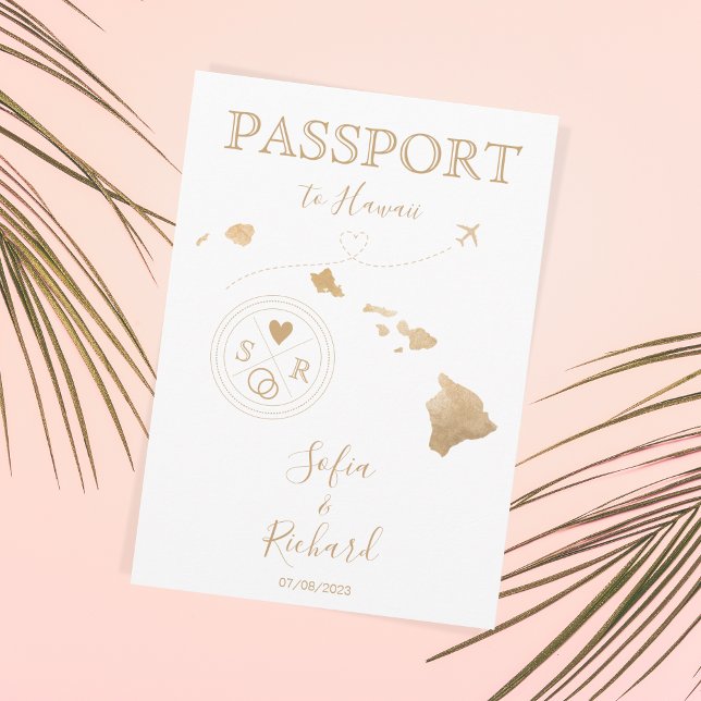 Hawaii Wedding Destination Passport  Invitation (Creator Uploaded)