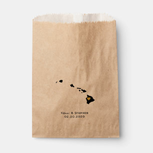 Hawaii Wedding Favour Treat Sacks, Gift Bags