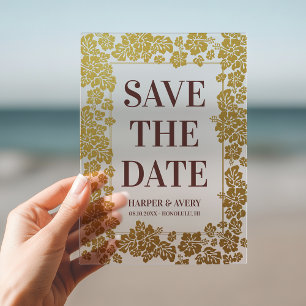Hawaii Wedding Save The Date Acrylic Invitations