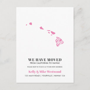 HAWAII We've moved New address New Home  Postcard