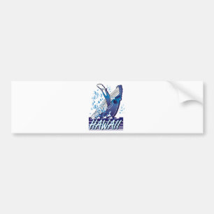 Hawaii-Whale Bumper Sticker