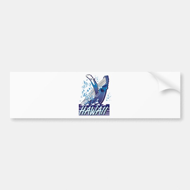 Hawaii-Whale Bumper Sticker (Front)