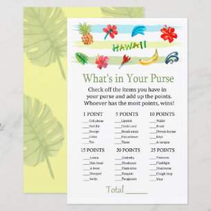 Hawaii What's in your purse game baby shower