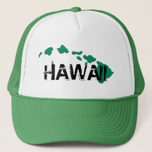 Hawaii white green islands hat