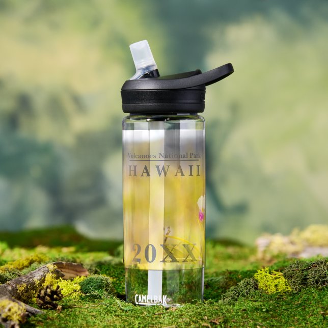 Hawaii Wild Orchid - Volcanoes National Park Year Water Bottle (Outdoor)