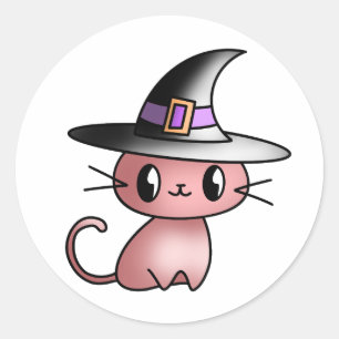 Hawaii Witch Cat  Classic Round Sticker