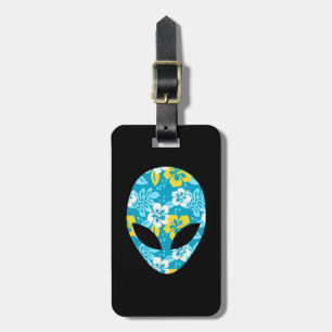 Hawaiian Alien Head - Funny Alien Luggage Tag