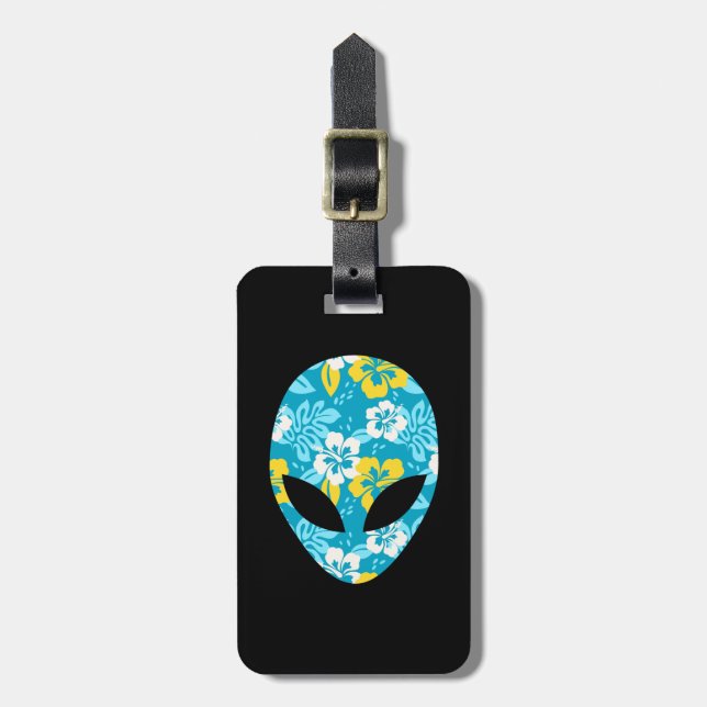 Hawaiian Alien Head - Funny Alien Luggage Tag (Front Vertical)