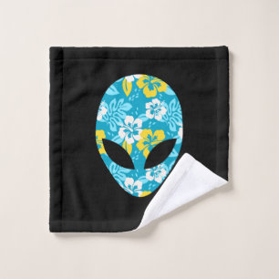 Hawaiian Alien Head - Funny Alien Wash Cloth