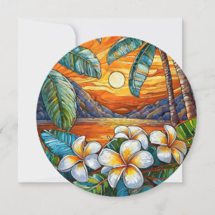 Hawaiian aloha art card blank back