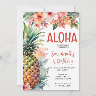 Hawaiian Aloha Birthday Party Invitation