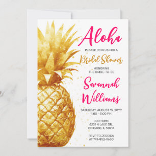 Hawaiian Aloha Bridal Shower Party Invitation