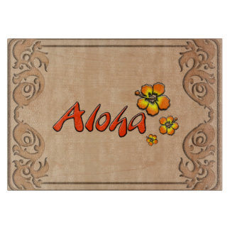 Hawaiian Aloha Carved Wood Look Cutting Board