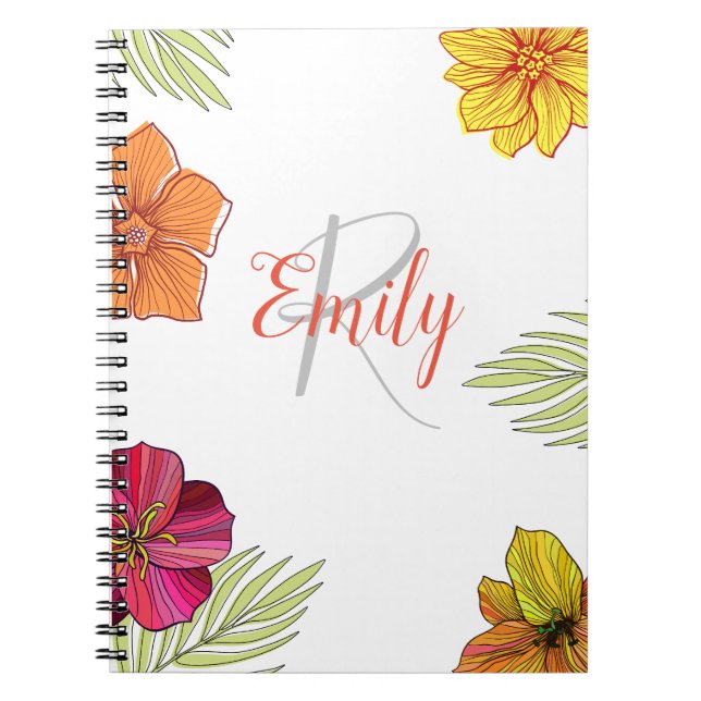 Hawaiian Aloha Floral  Notebook (Front)