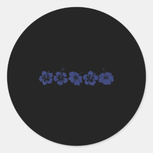 Hawaiian Aloha Hibiscus Flower Hawaii Surfer Vinta Classic Round Sticker