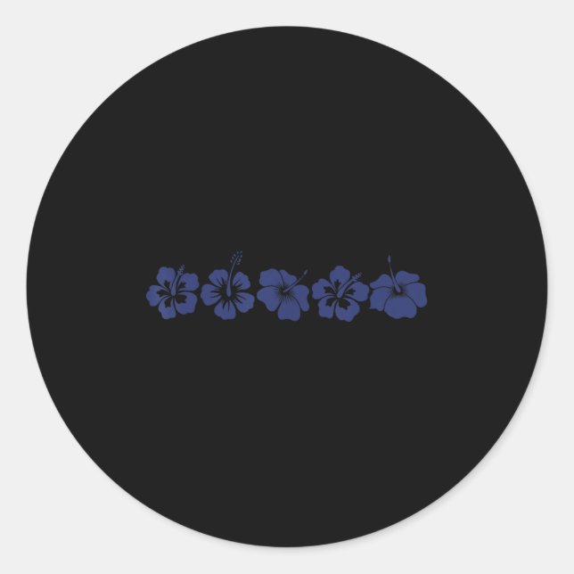 Hawaiian Aloha Hibiscus Flower Hawaii Surfer Vinta Classic Round Sticker (Front)