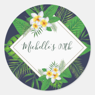 Hawaiian Aloha Luau Birthday Party Classic Round Sticker