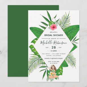 Hawaiian Aloha Luau Bridal Shower Invitation
