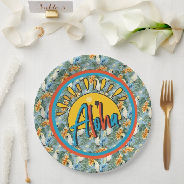Hawaiian Aloha Paper Plate (Wedding)