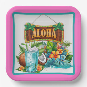 Hawaiian Aloha Paper Plate