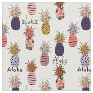 Hawaiian Aloha Pineapples Pattern Fabric