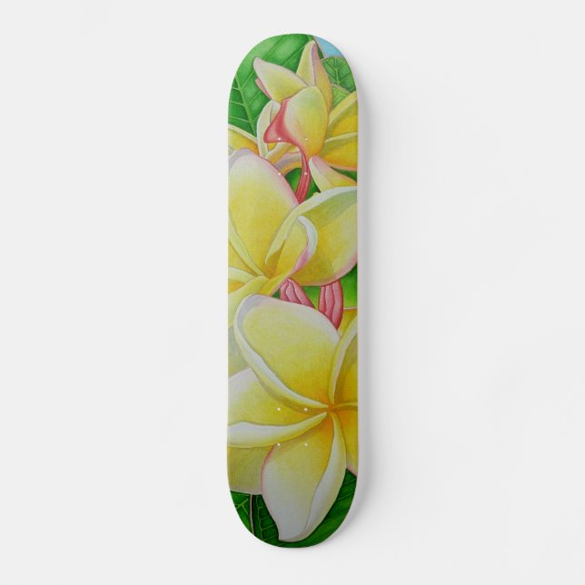 Hawaiian Aloha Plumeria Skateboard (Front)