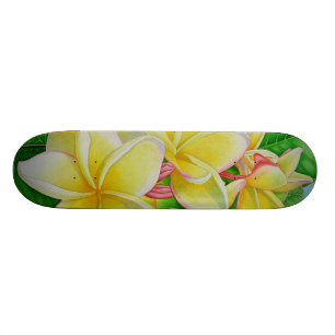 Hawaiian Aloha Plumeria Skateboard