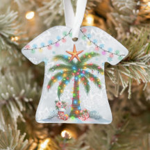 Hawaiian Aloha Shirt with Palm Tree Ornament