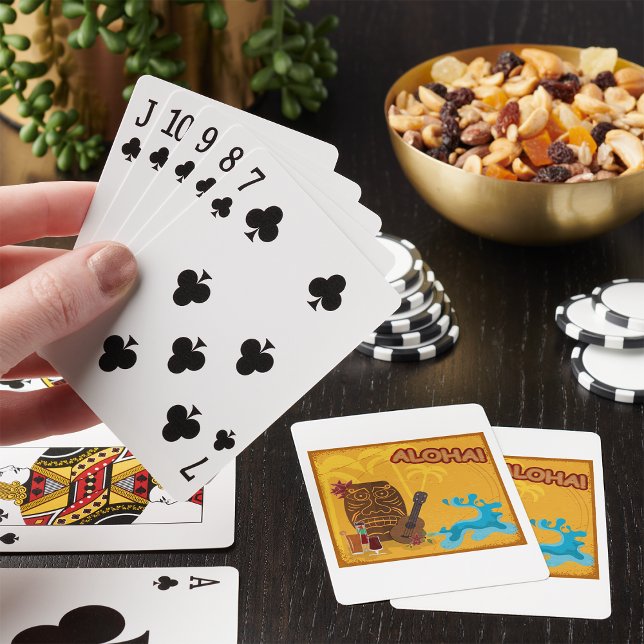 Hawaiian Aloha Tiki Bar Retro Luau Party  Playing Cards (Creator Uploaded)