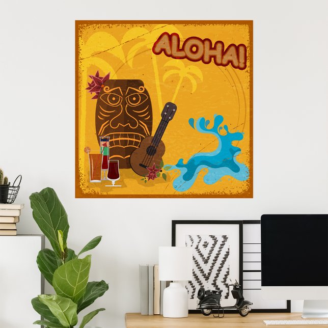 Hawaiian Aloha Tiki Bar Retro Luau Party  Poster (Creator Uploaded)
