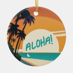 Hawaiian/Aloha/Tropical/beach Ceramic Tree Decoration