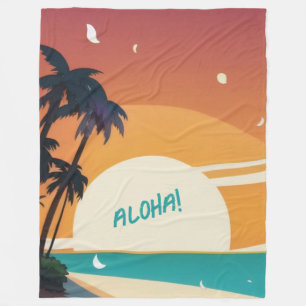 Hawaiian/Aloha/Tropical/beach Fleece Blanket