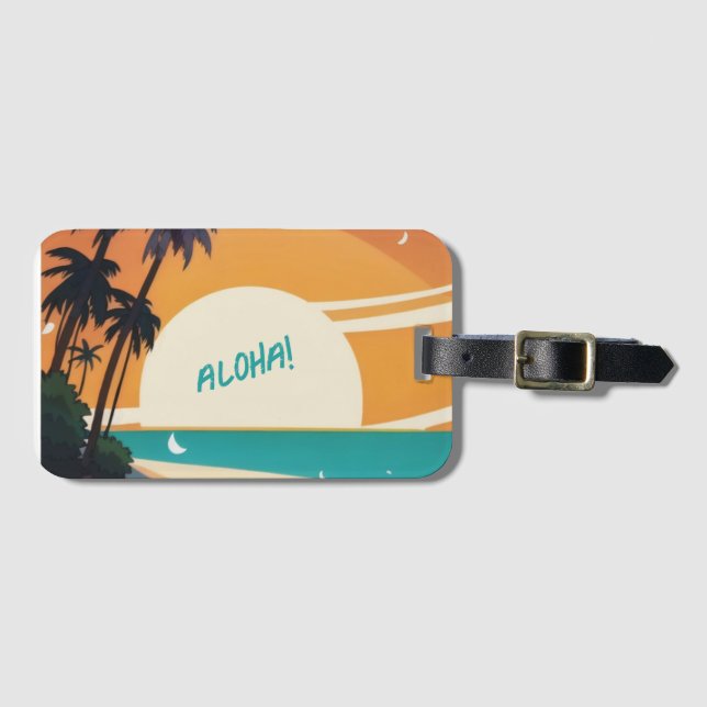 Hawaiian/Aloha/Tropical/beach Luggage Tag (Front Horizontal)