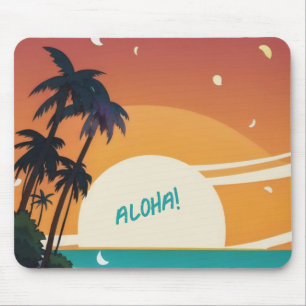 Hawaiian/Aloha/Tropical/beach Mouse Mat