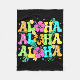 Hawaiian Aloha Tropical Luau Costume Party Hawaii  Fleece Blanket
