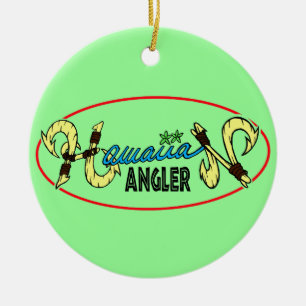 Hawaiian Angler Ceramic Tree Decoration