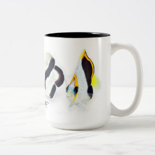 Hawaiian Bandit Angelfish & Tinker's Butterflyfish Two-Tone Coffee Mug