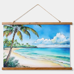 Hawaiian Beach Day Hanging Tapestry