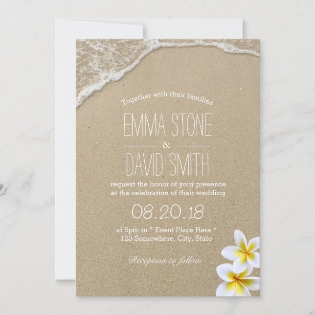 Hawaiian Beach Destination Wedding Invitations (Front)