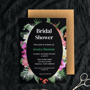 Hawaiian beach floral bridal shower invitation
