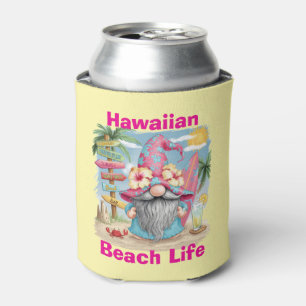 Hawaiian Beach Life Gnome Can Cooler