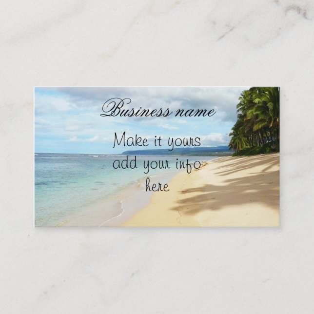 Hawaiian beach scenes Business Card (Front)