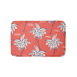 Hawaiian beach shirt, doodle palm pattern. bath mat