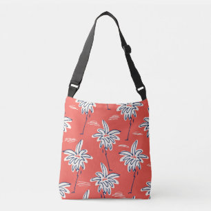 Hawaiian beach shirt, doodle palm pattern. crossbody bag