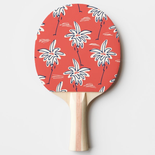 Hawaiian beach shirt, doodle palm pattern. ping pong paddle (Front)