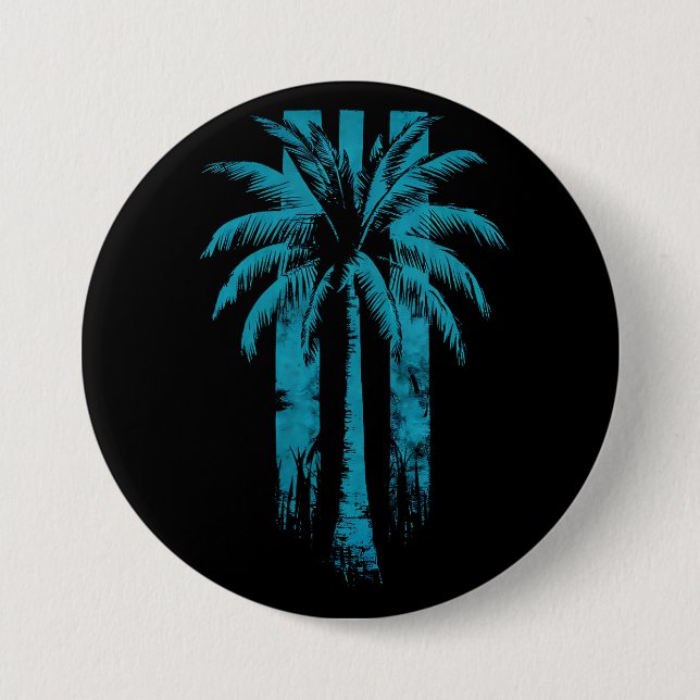 Hawaiian Beach Summer Tropical Vacation Palm Tree 7.5 Cm Round Badge (Front)